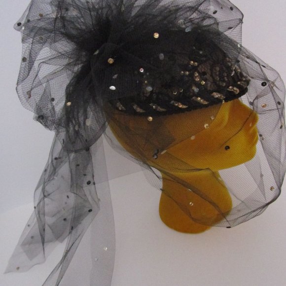 Sheer Tulle Veiled Fascinator Whimsy Hat Cocktail Party Bridal Church - Picture 3 of 10